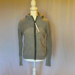 Lululemon Gray Ribbed Knit Hoodie